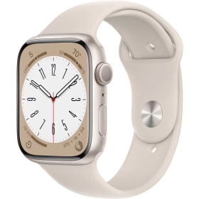 Apple Watch Series 8, 45 mm, алюминий цвета "сияющая звезда", спортивный ремешок "сияющая звезда" (MNP23)