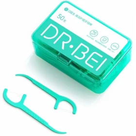 Зубная нить Dr.Bei Dental Floss Pick 50pcs/box FS50, Зелёная