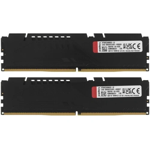 Оперативная память Kingston FURY Beast Black 32Гб, DDR5, 2х16 ГБ, 6000 МГц, 36-38-38 (KF560C36BBEK2-32). Фото 2