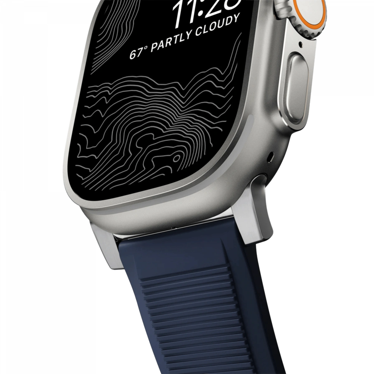 Ремешок Nomad Rugged Band для Apple Watch 42/44/45/49мм, Silver/Atlantic Blue (NM01296485). Фото 5