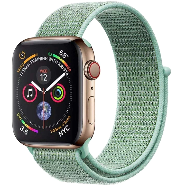 Ремешок нейлоновый для Apple Watch 38/40/41/42мм, Мятный. Фото 2