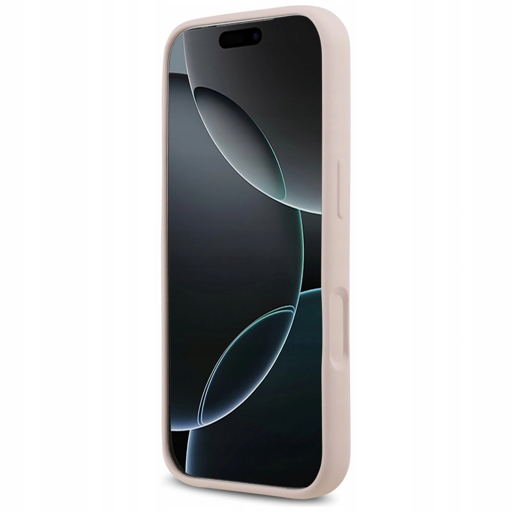 Накладка Guess для iPhone 17 Pro Liquid silicone Gold metal logo (MagSafe), Розовая (GUHMP17LSMBSLP). Фото 4