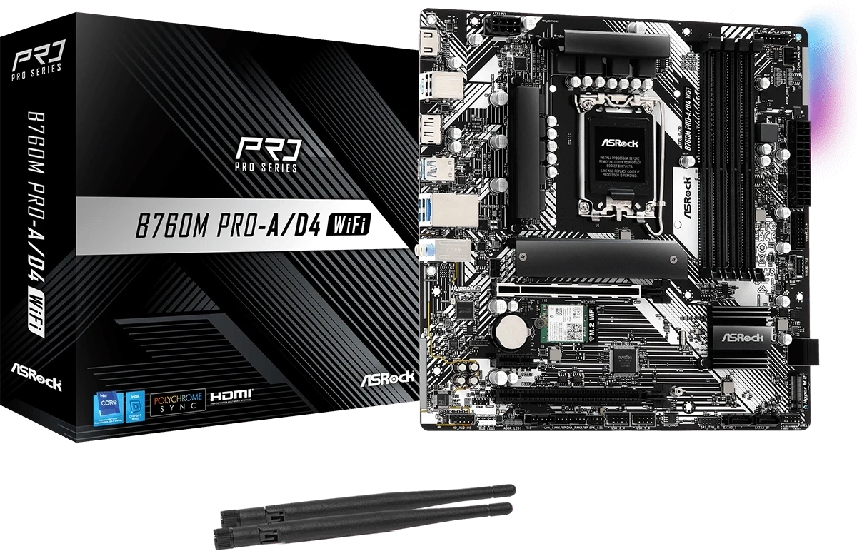 Материнская плата ASRock B760M Pro-A/D4 WiFi (LGA 1700, mATX). Фото 5