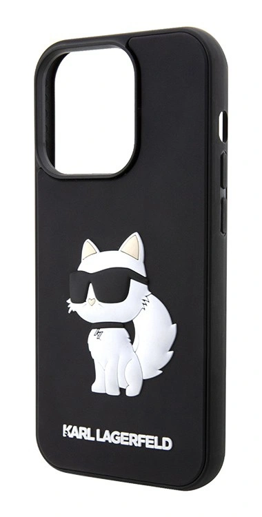 Накладка Lagerfeld для iPhone 15 Pro 3D Rubber NFT Choupette Hard, Black (KLHCP15L3DRKHNK). Фото 3