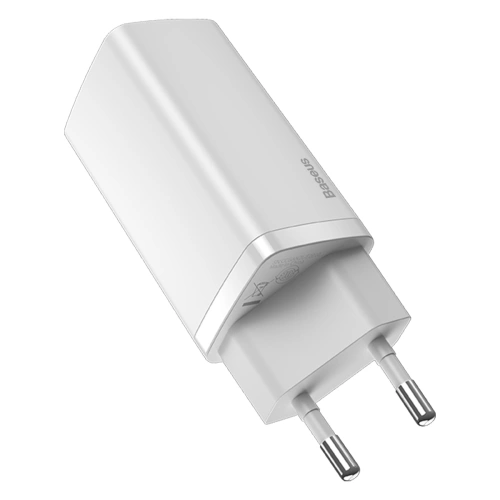 Сетевое зарядное устройство Baseus GaN2 Lite Quick Charger C+U 65W, White (CCGAN2L-B02). Фото 2