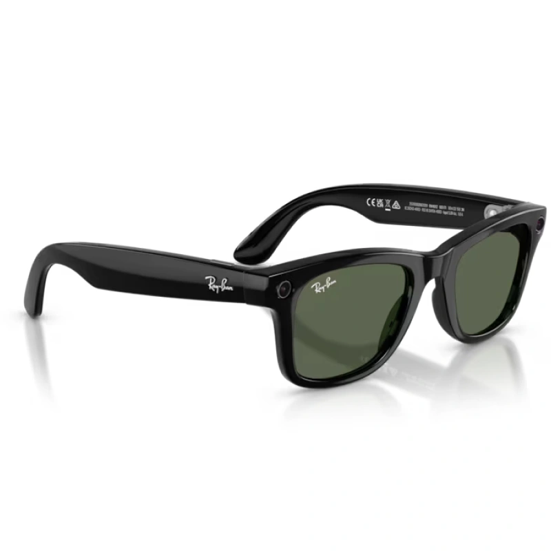 Умные очки Ray Ban Wayfarer (Gen 2) RW4012 Глянцевый чёрный/Зелёный фотохром L 155-53mm (601/7153). Фото 5