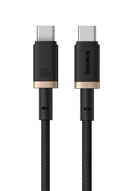 Кабель Baseus Dura Series Fast Charging Cable Type-C to Type-C 100W 2m, Чёрный/золотой (P10377803U01-02). Фото 1