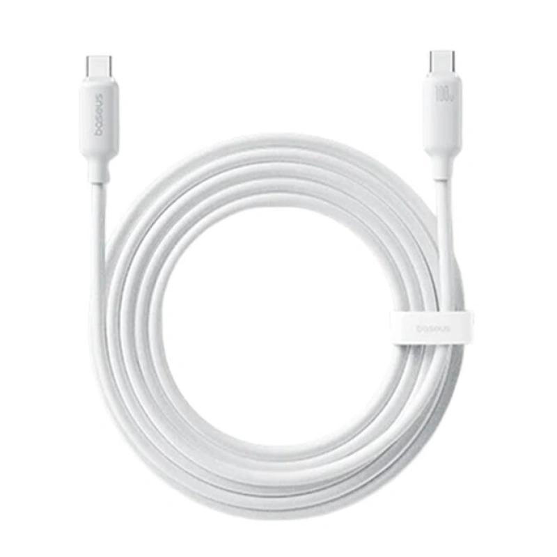 Кабель Baseus Foamed Silicone Fast Charging USB-C to USB-C 100W, Белый (E0426701). Фото 1