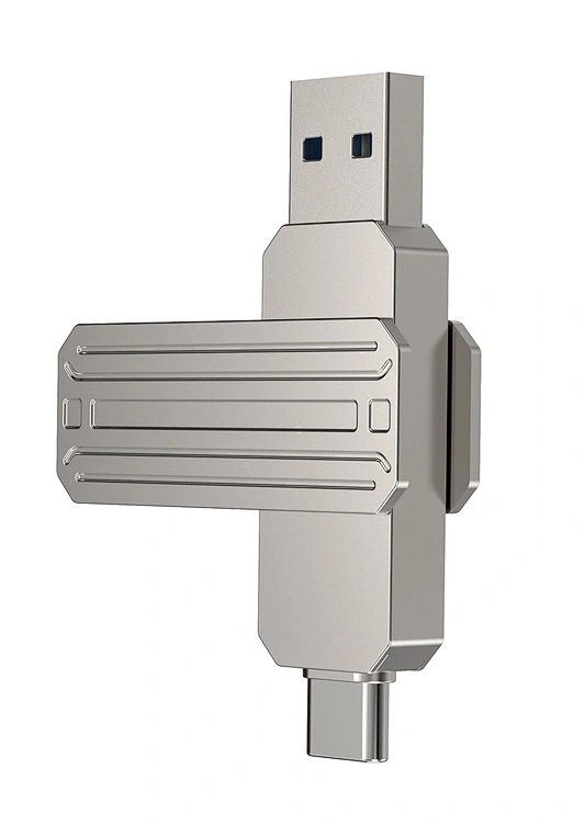 Накопитель Wiwu Infinite 2in1 USB3.2 Flash Drive USB Type-C 64Gb, Silver (Wi-FD003). Фото 1