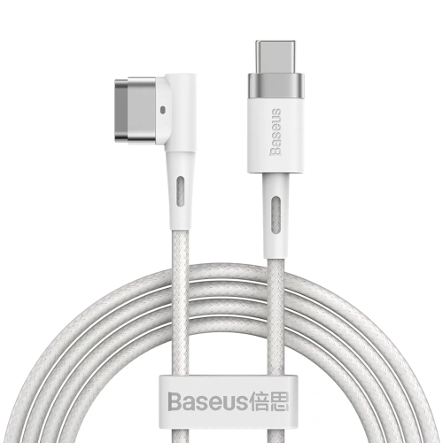 Кабель Baseus Zinc Magnetic Series iP Laptop Charging Cable Type-C to L-shaped Port (для MacBook) 60W 2m, Белый (CATXC-W02). Фото 1