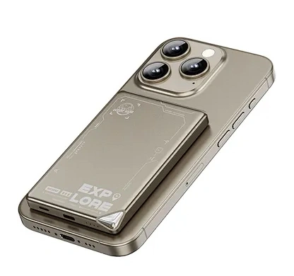 Внешний аккумулятор Wiwu Magnetic Wi-P019 5000mAh, Titanium Alloy. Фото 5