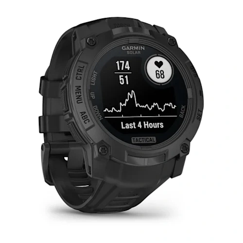 Умные часы Garmin Instinct 3 45mm, Solar, Tactical Edition, Black with Black Band (010-02934-90). Фото 3