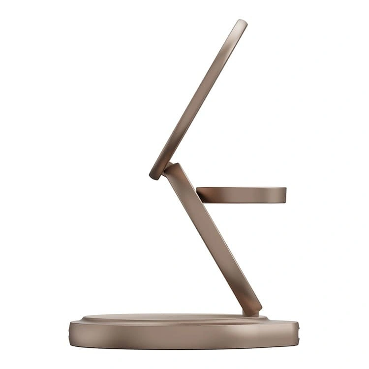 Беспроводное зарядное устройство EnergEA Bazic GoMag GYRE 3-in-1 magnetic foldable 360 rotating 15W, Gold (GM-GYRE360-GLD). Фото 3