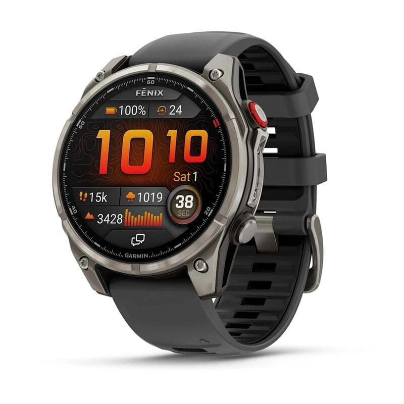 Умные часы Garmin Fenix 8 Pro 47mm, Amoled/Sapphire, Titanium wiht Graphite/Black Silicone Black (010-03198-11). Фото 1