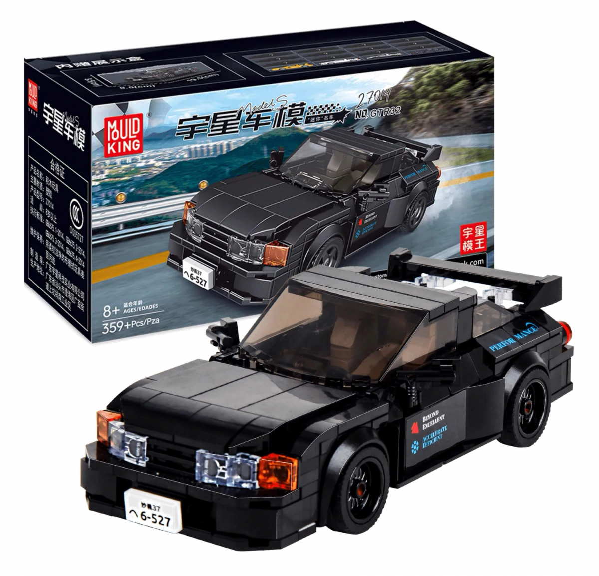 Конструктор Mould King Models 27014. Nissan GTR32, 359 деталей. Фото 1