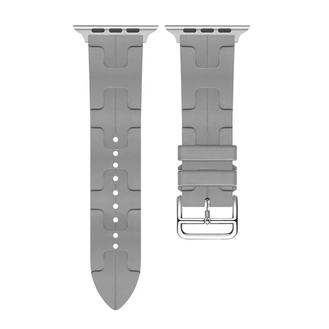 Ремешок Silicone Ermes для Apple Watch 42/44/45/49мм, Серый. Фото 1