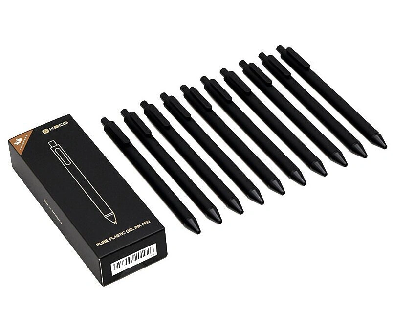 Набор гелевых ручек XiaoMi KACO Pure Plastic Gel Ink Pen K1015 (10 шт.), Чёрные. Фото 2
