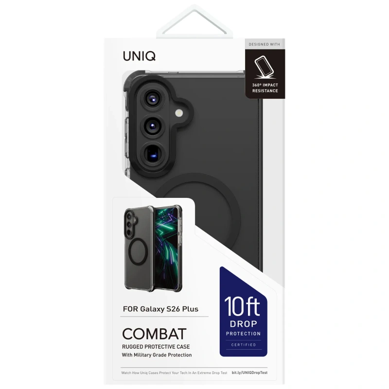 Накладка Uniq Combat Triple-Layer Defense (MagSafe) для Samsung Galaxy S26 Plus, Black (GS26PHYB-COMMCBLK). Фото 3