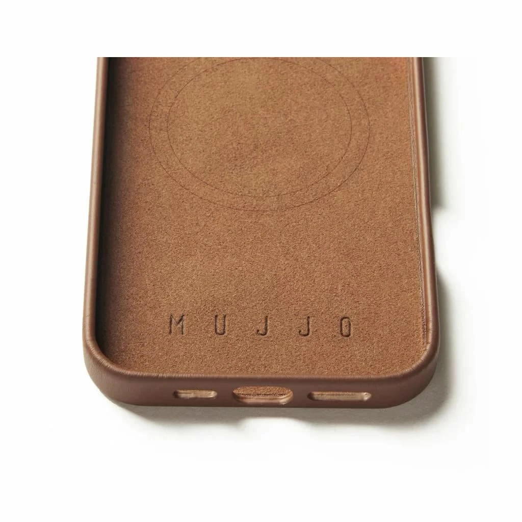 Накладка Mujjo Leather Case With MagSafe Compatible для iPhone 16 Pro Max, Brown (MUJJOCL055TN). Фото 5