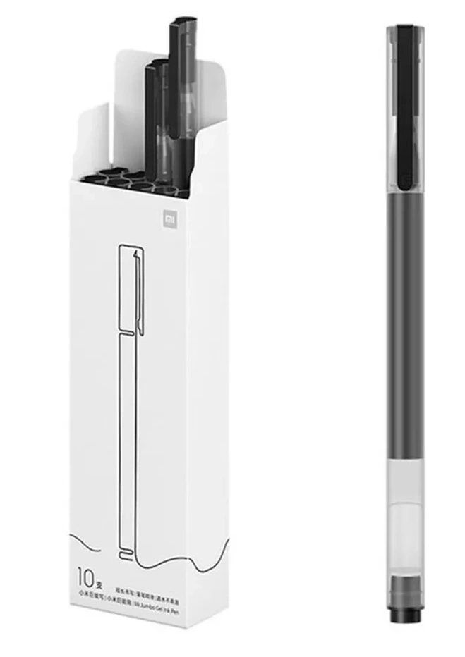 Набор гелевых ручек Jumbo Gel Ink Pen MJZXB02WC 10 шт. (чёрные) (BZL4028TY). Фото 1