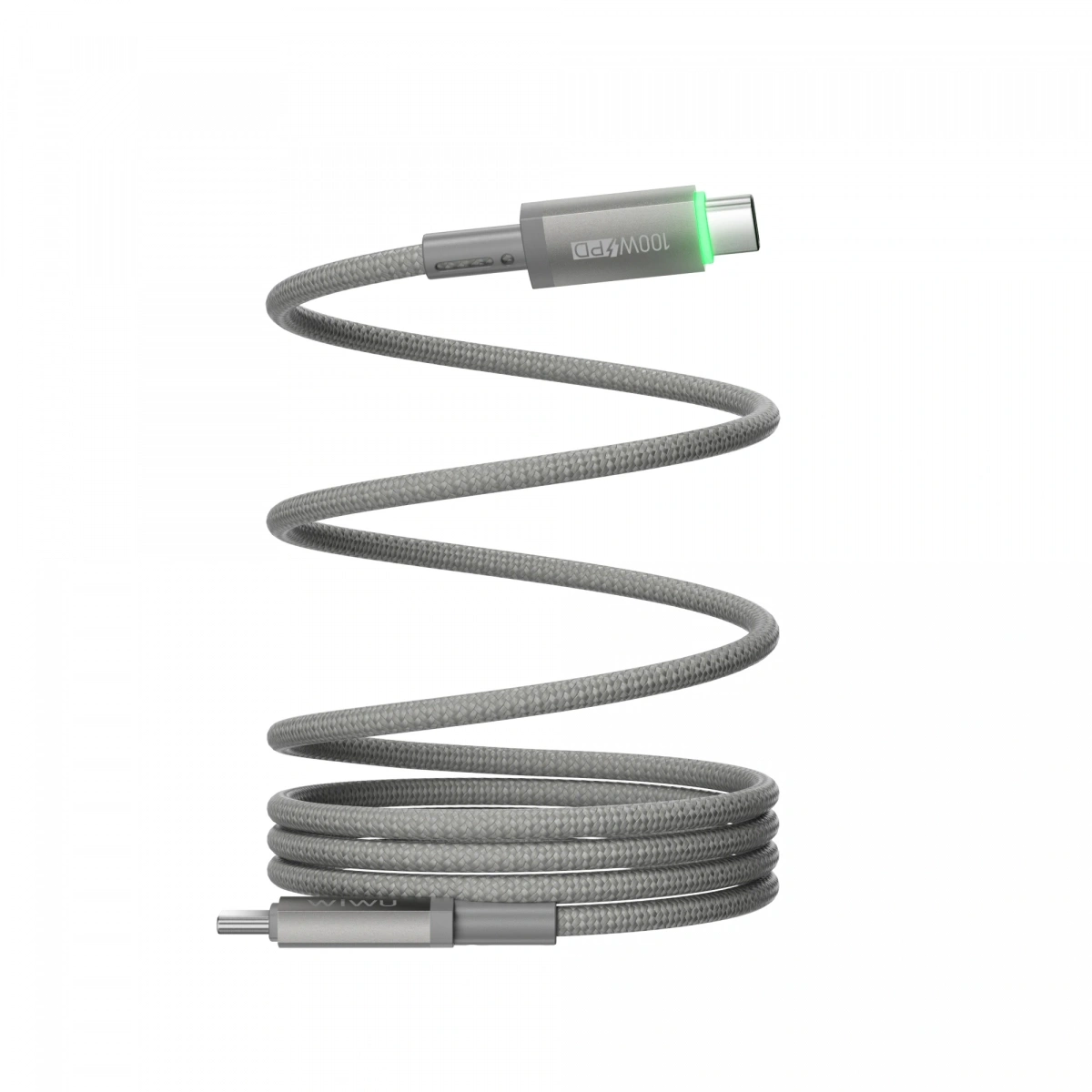 Кабель Wiwu Magnetic Maglink Type-C to Type-C 100W 1m, Серый (Wi-C084). Фото 3