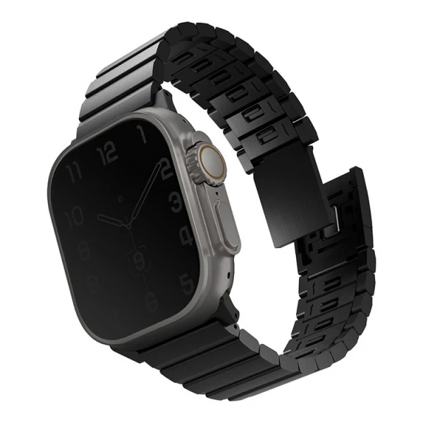 Ремешок Uniq для Apple Watch 44/45/46/49мм Strova MAG Strap Link Steel, Black (49MM-STRVMBLK). Фото 1