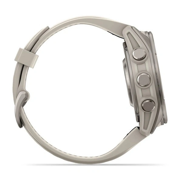Умные часы Garmin Fenix 9 43мм, АMOLED, Титан с с дымчато-серым силиконовым ремешком (010-04761-00). Фото 4