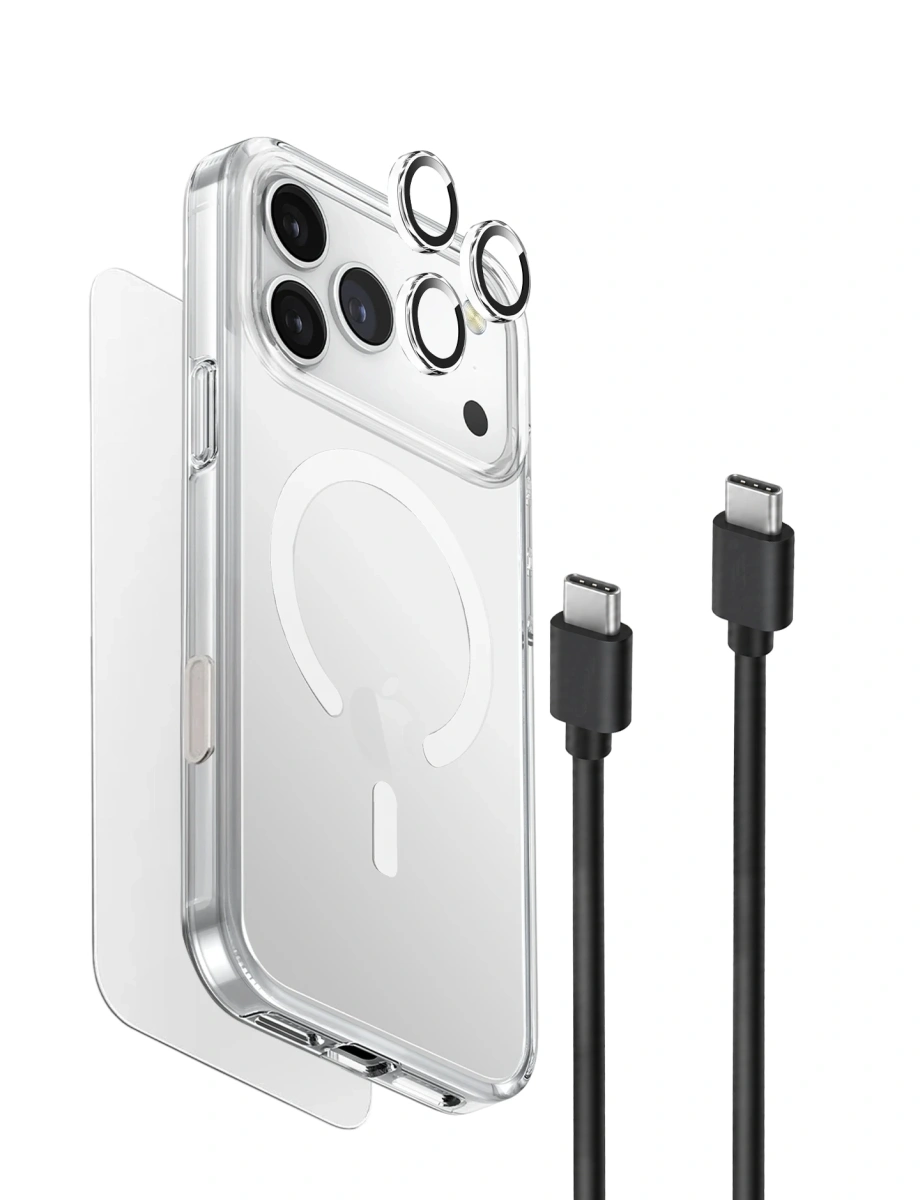Защитный комплект Uniq для iPhone 18 Pro Max/17 Pro Max ClearVue 360 MagSafe Bundle 4-in-1 (IP6.9P(2026)-CVEMBUN4IN1). Фото 1