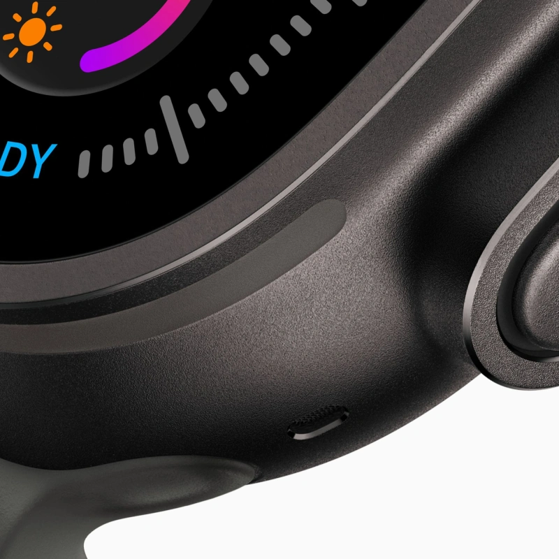 Умные часы Apple Watch Ultra 4 (2026) GPS+Cellular 49мм, Чёрный титановый корпус, ремешок "Полупрозрачный чёрный Ocean" один размер 130-200 мм (MJAY4). Фото 4