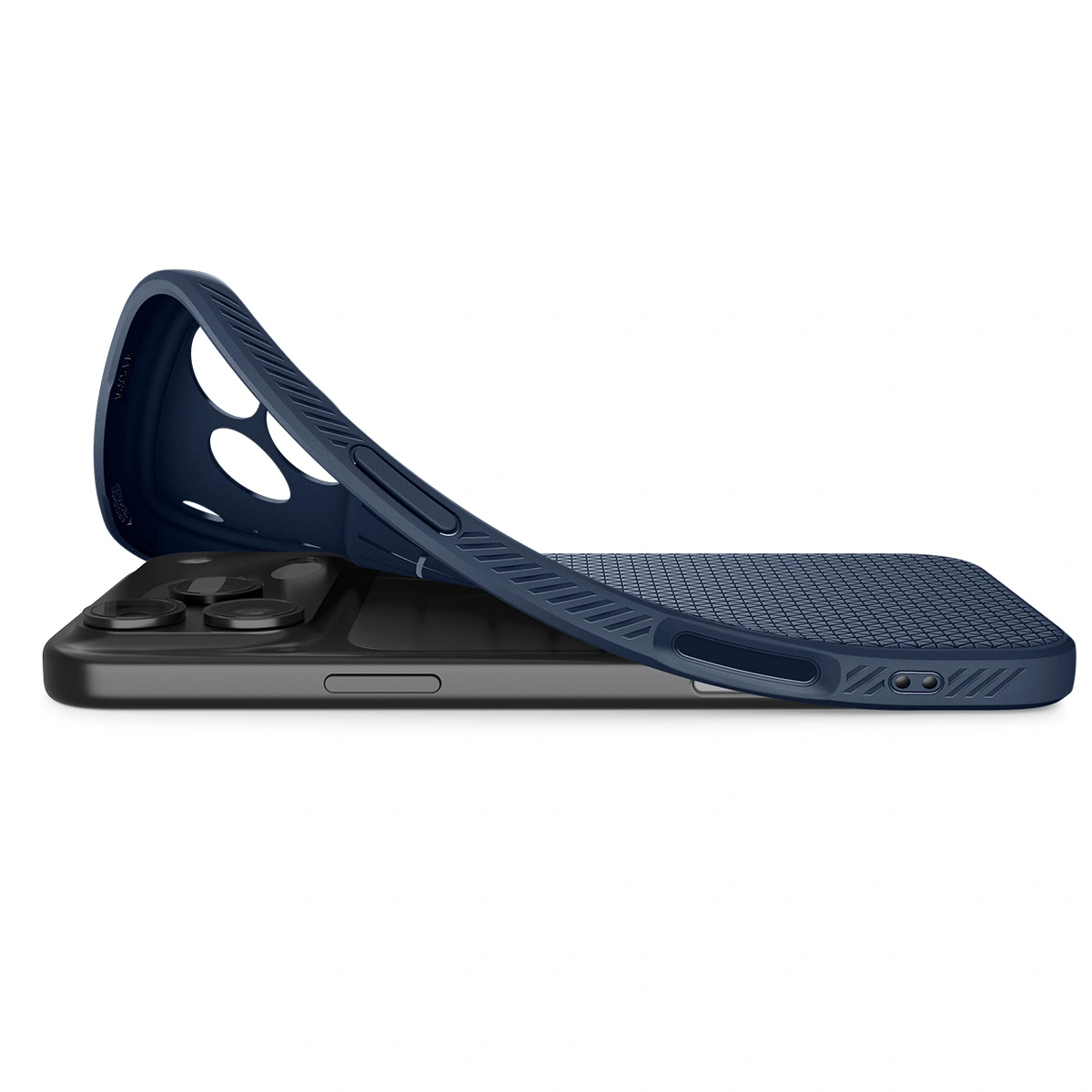 Накладка Spigen Liquid Air для iPhone 17 Pro, Тёмно-синяя (ACS10332). Фото 7
