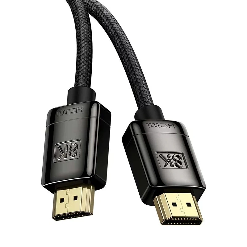 Кабель Baseus High Definition Series HDMI 8K to HDMI 8K Adapter Cable (Zinc Alloy) 60Hz 3m, Чёрный (WKGQ000201). Фото 2