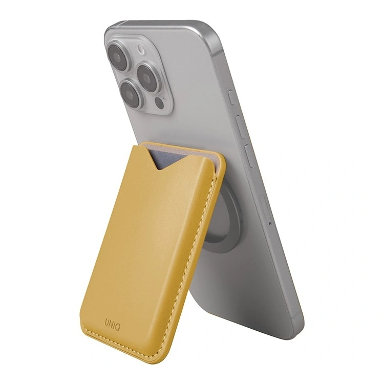 Магнитный бумажник Uniq для iPhone Lyden Evo Magnetic Card Holder, Жёлтый (LYDENEVO-CANYEL). Фото 2