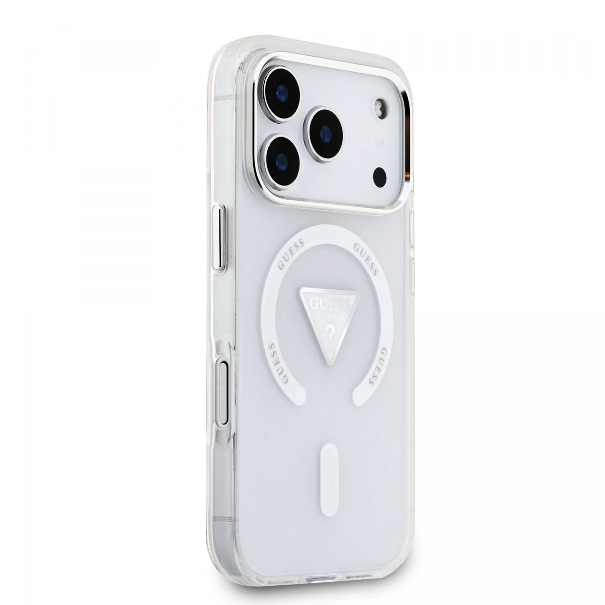 Накладка Guess для iPhone 17 Pro IML Gradient Triangle logo Metal Cam Hard (MagSafe), Прозрачная(GUHMP17LHGTMLCGT). Фото 4