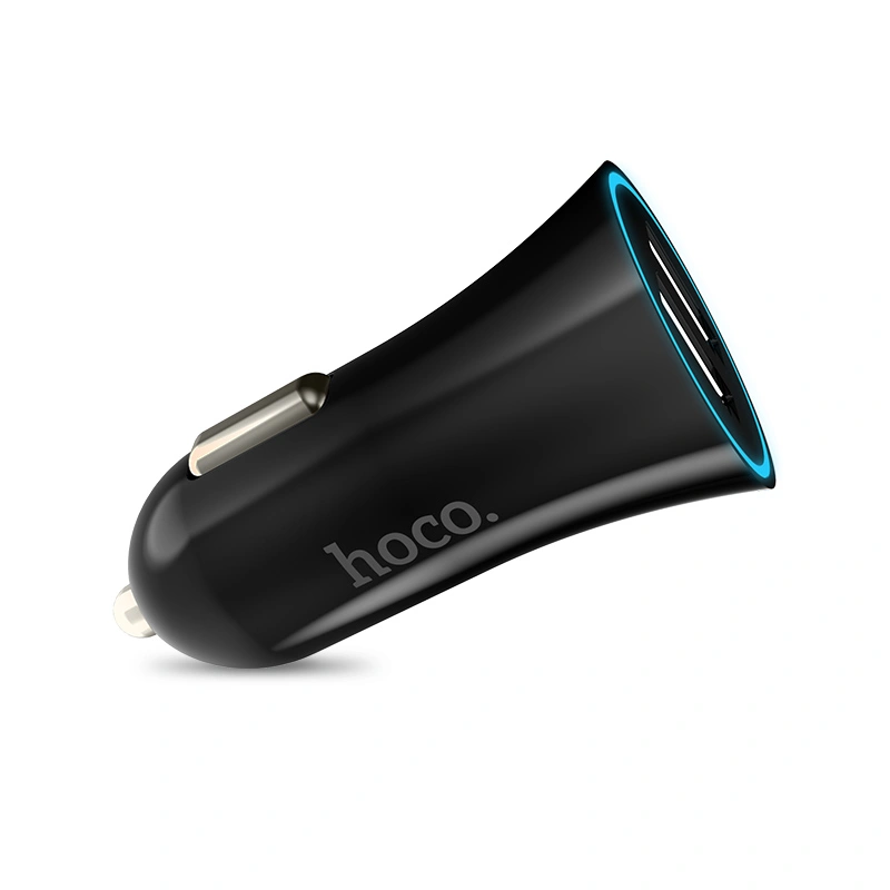 Автомобильное зарядное устройство Hoco UC204, Чёрное. Фото 1