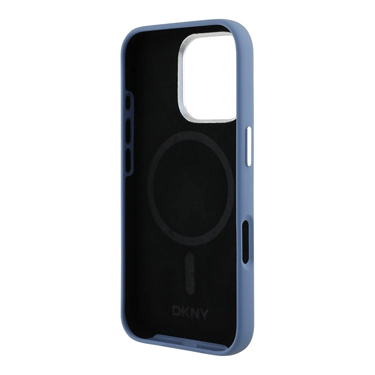 Накладка DKNY для iPhone 16 Pro Max Liquid Silicone Metal logo and Camera frame Hard (MagSafe), Blue (DKHMP16XSMCHLB). Фото 4