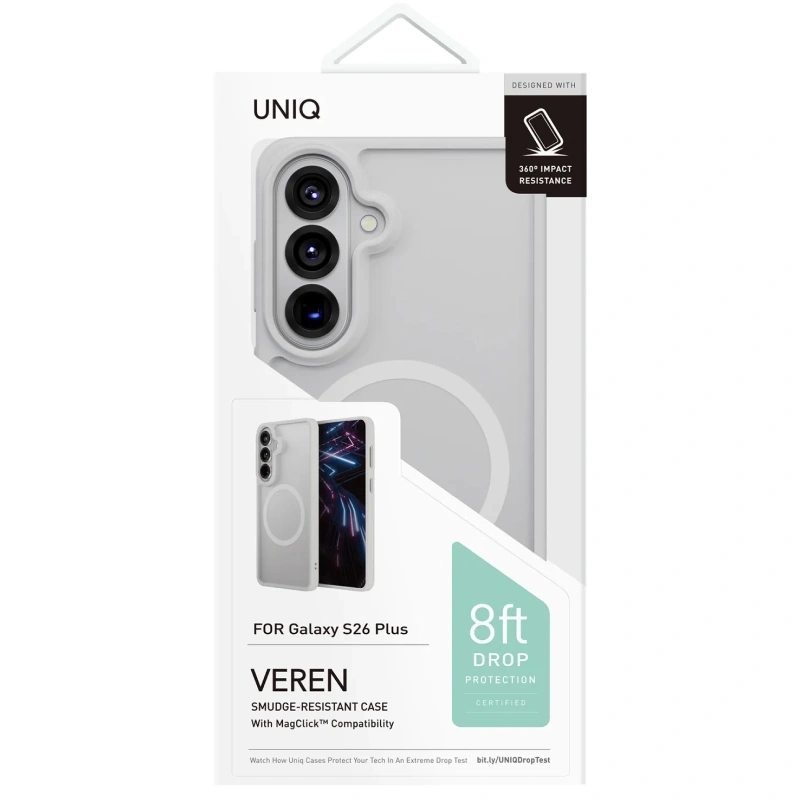 Накладка Uniq Veren Frosted Shield (MagSafe) для Samsung Galaxy S26 Plus, Chalk Frost (GS26PHYB-VERCHFRST). Фото 3