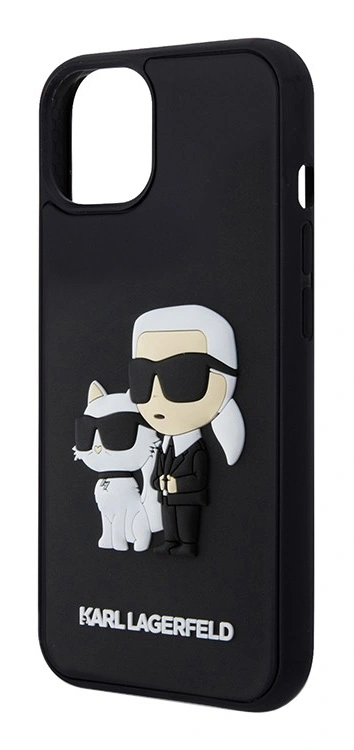 Накладка Lagerfeld для iPhone 15 3D Rubber NFT Karl & Choupette Hard, Black (KLHCP15S3DRKCNK). Фото 2