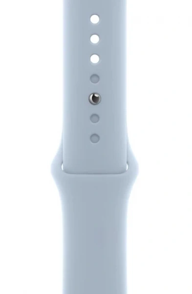 Apple Watch Series 9, 41 мм, серебристый алюминий, спортивный ремешок "ледяной синий", размер M/L (MR9M3). Фото 2