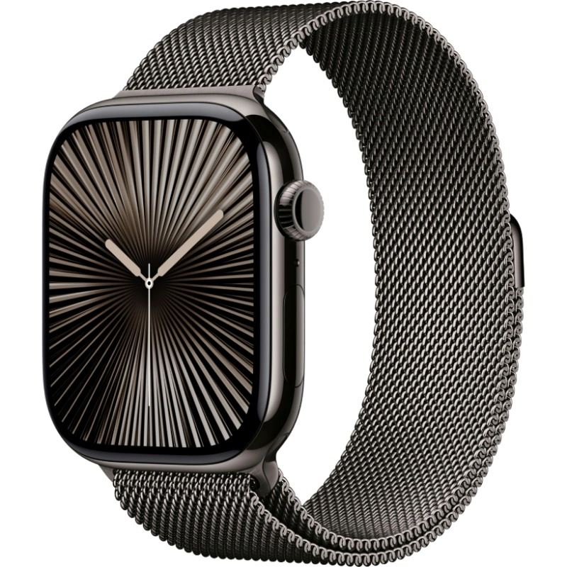 Apple Watch Series 10 GPS + Cellular, 46 мм, Slate Titanium, Миланская петля "Slate", размер S/M (MC7R4). Фото 1