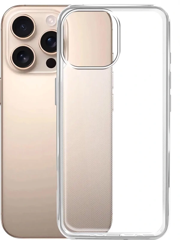 Накладка для iPhone 16 Pro силиконовая ультратонкая 0.3 мм, Прозрачная. Фото 1