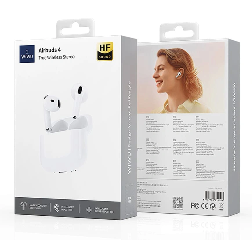 Беспроводные наушники Wiwu Airbuds 4, White. Фото 6