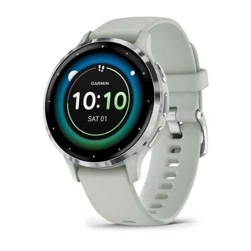 Умные часы Garmin Venu 3s Sage Gray with Silver Buckle. Фото 1