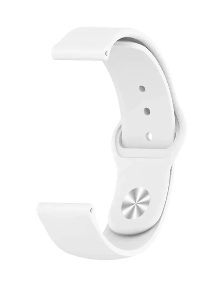 Ремешок силиконовый для часов 20мм, Белый. Фото 1