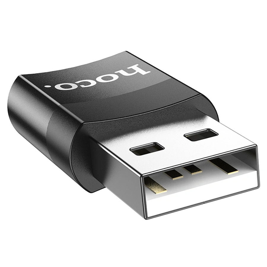 Переходник Hoco UA17 USB to Type-C USB2.0, Чёрный. Фото 2