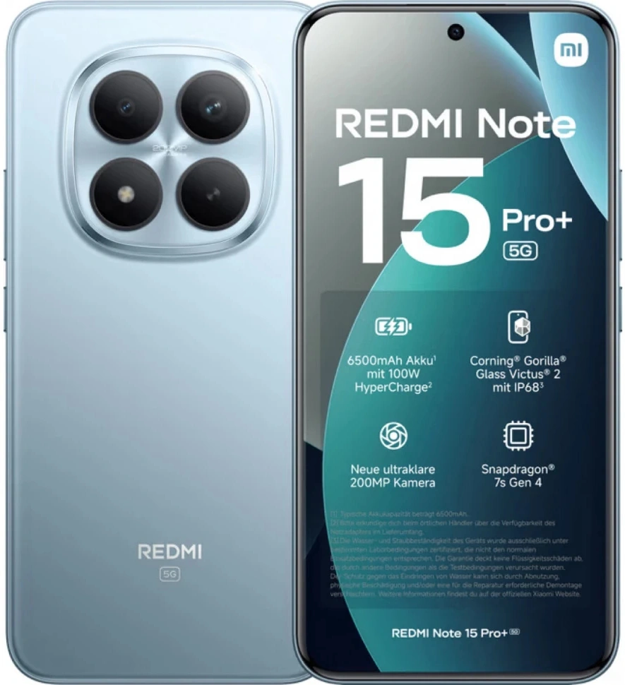Смартфон Redmi Note 15 Pro Plus 5G 12/512Гб Ледниково голубой. Фото 1