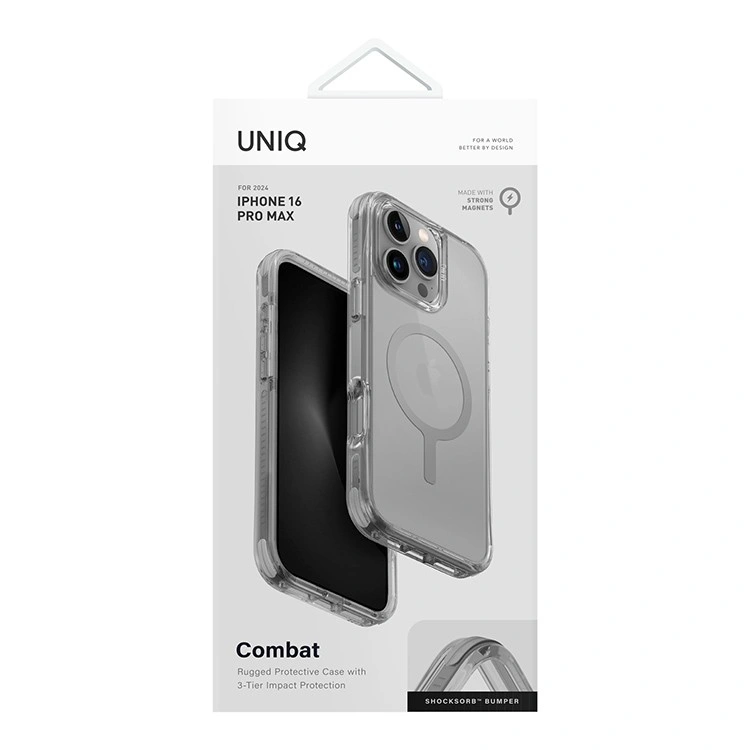 Накладка Uniq Combat (MagSafe) для iPhone 16 Pro Max, Stone Grey (IP6.9P(2024)-COMMSGRY). Фото 4