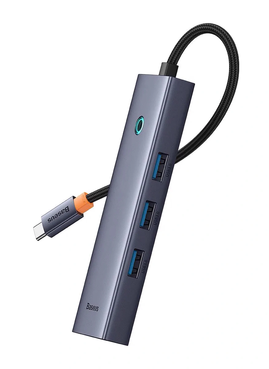 Хаб Baseus Flite Series 6-Port HUB Docking Station (Type-C to HDMI4K@60Hz*1+USB 3.2*3+USB-C*1+RJ45*1), Cерый (B00052807813-00). Фото 5