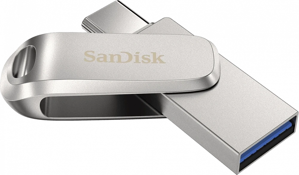 Накопитель SanDisk Ultra Dual Drive Luxe 64Гб, Silver (SDDDC4-064G-G46). Фото 1