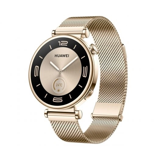 Умные часы Huawei Watch GT 4 41mm, Светло-золотой/Светло-золотой ремешок с миланским плетением (ARA-B19). Фото 1