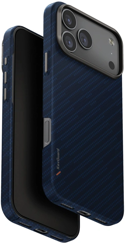 Накладка Uniq Keva Edge Aramid Case MagSafe для iPhone 17 Pro, Синяя (IP6.3P(2025)-KEVAEDMTBLU). Фото 5